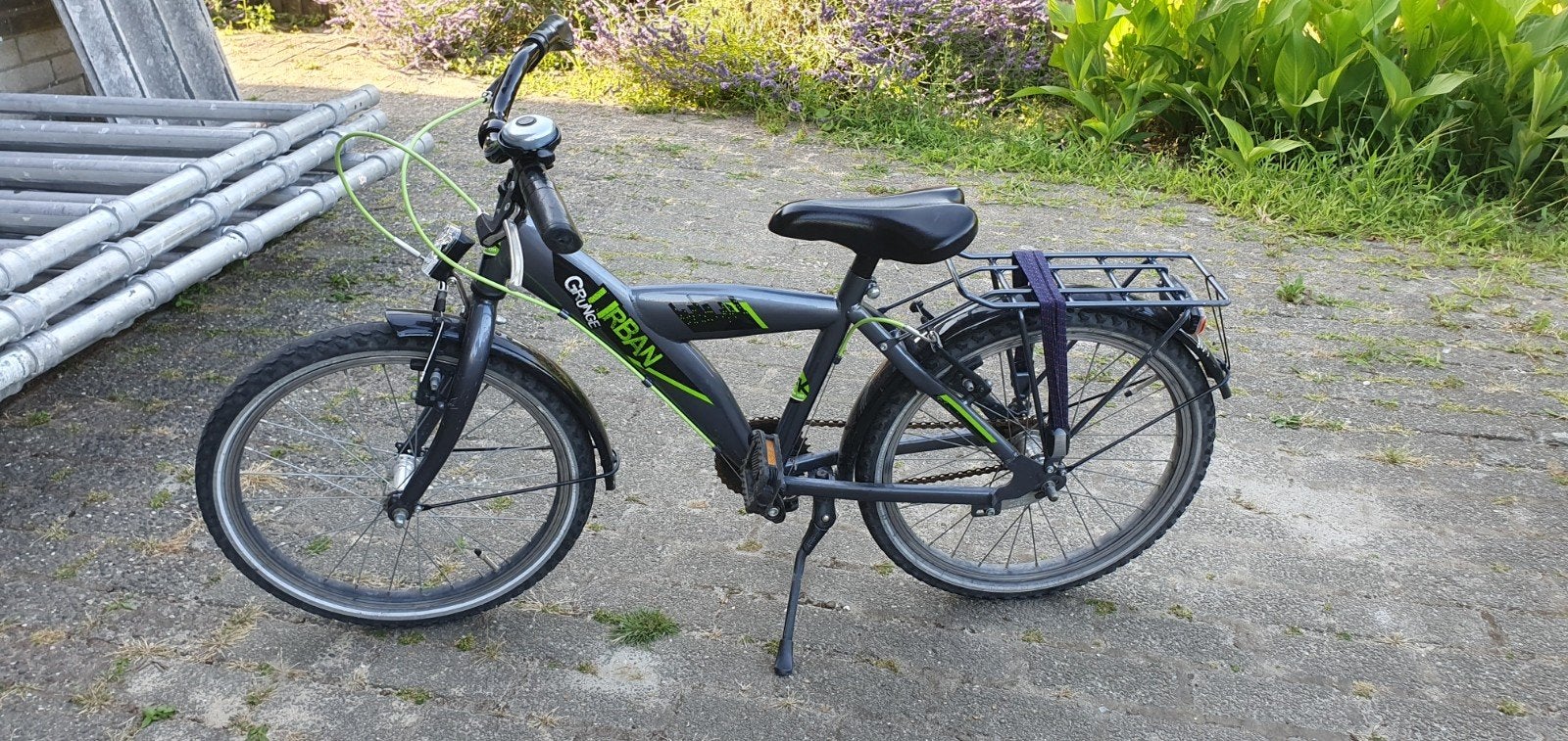 Kinderfiets Urban Grunge 20 inch - Grijs/Groen, Ophalen, 20 inch of meer, Gebruikt, Velgrem