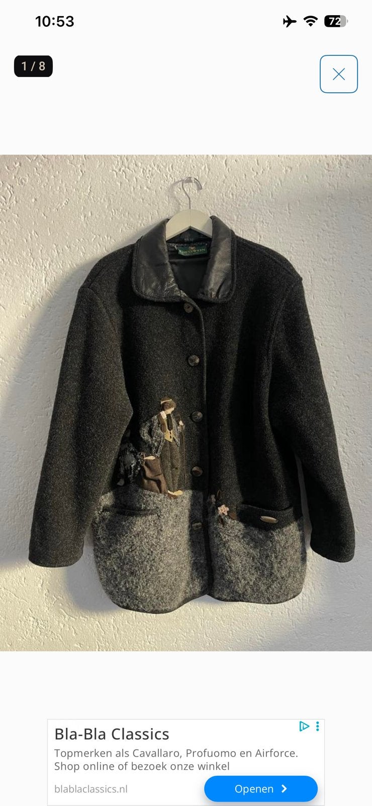 Giesswein wol blazer jas vest 42t/m 48, Ophalen of Verzenden, Zo goed als nieuw, Grijs
