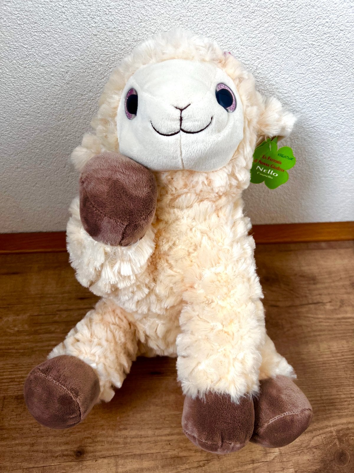Megazachte schaap knuffel met bloemetjes - Nieuw met etiket, Ophalen, Overige typen, Nieuw, Met label