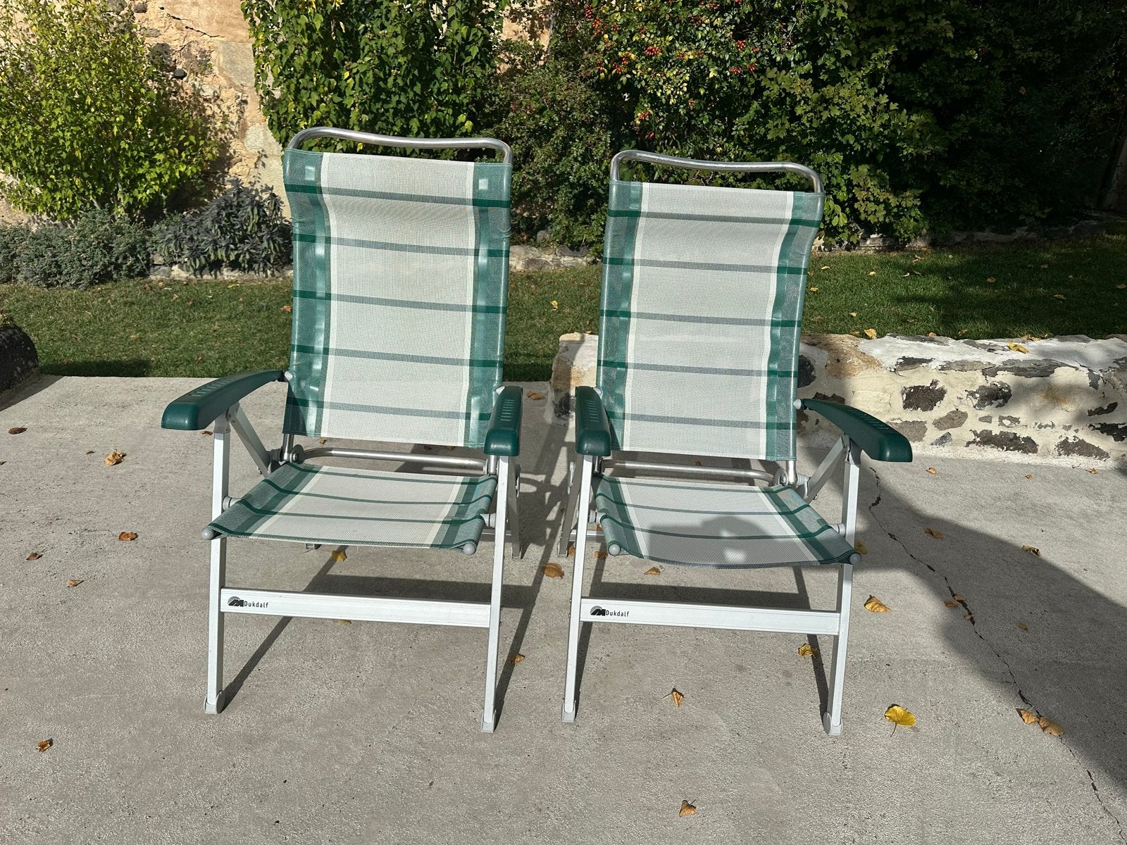2 Dukdalf opklapbare campingstoelen - 8 standen, Ophalen, Gebruikt, Campingstoel