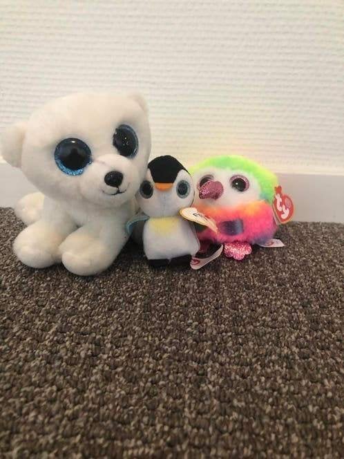 Trio van TY Teenie Puffies - Ari, Pongo en Owen, Overige karakters, Overige typen, Ophalen of Verzenden, Zo goed als nieuw
