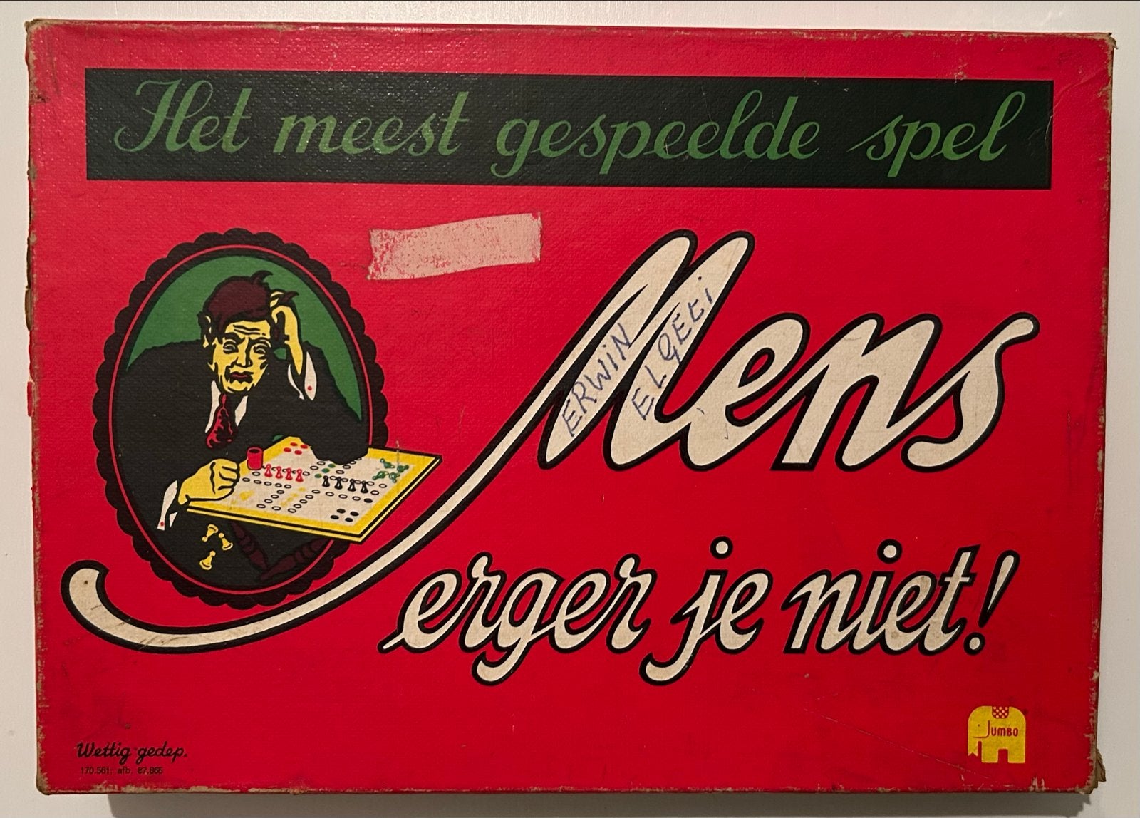 Mens erger je niet! bordspel Jumbo (compleet), Hobby en Vrije tijd, Een of twee spelers, Ophalen of Verzenden, Zo goed als nieuw