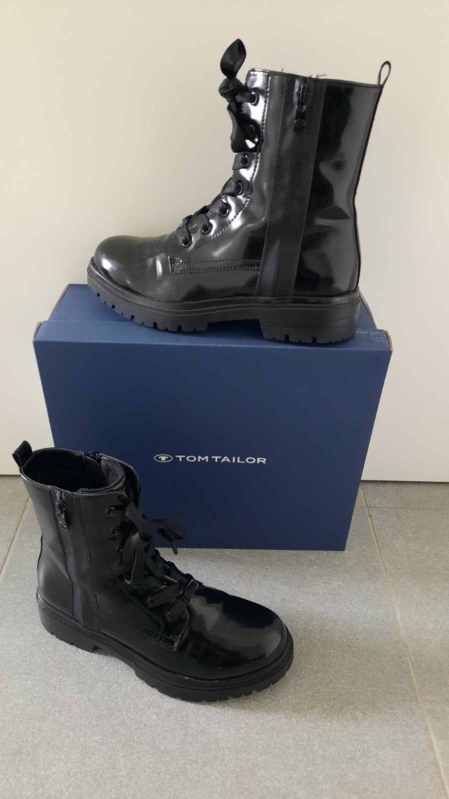 Tom Tailor Gevoerde Biker Boots Zwart Maat 39, Kleding | Dames, Zwart, Lage of Enkellaarzen, Zo goed als nieuw, Tom Tailor