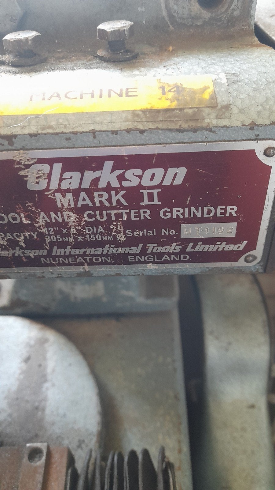 clarson slijpmachine, Ophalen