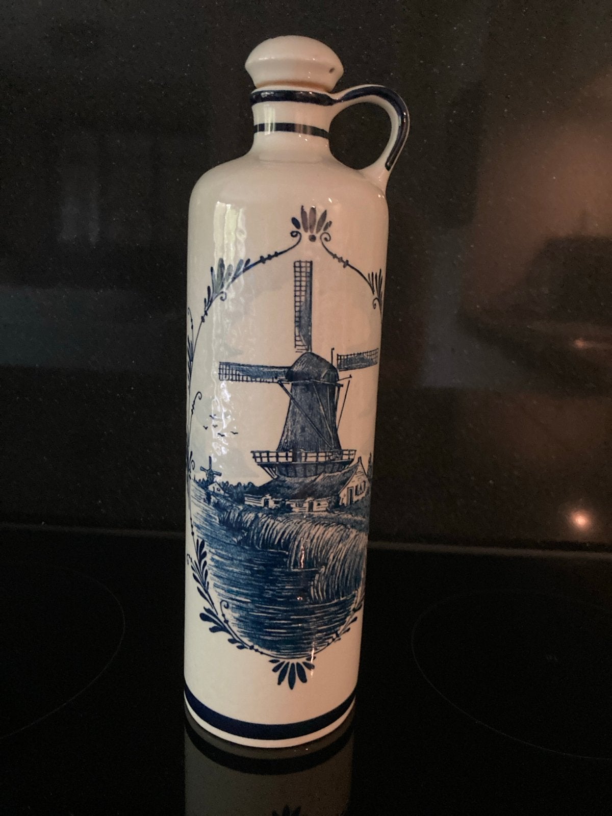 Vintage Delfts blauwe jeneverfles, Ophalen of Verzenden