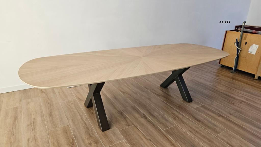 Zgan Eettafel deens ovaal 300x120, 100 tot 150 cm, 200 cm of meer, Ophalen of Verzenden, Zo goed als nieuw