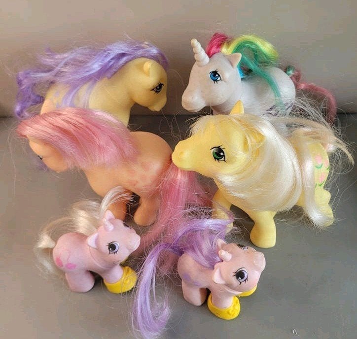6 Vintage My Little Pony paardjes / Jaren '80  Hasbro, Ophalen of Verzenden, Gebruikt