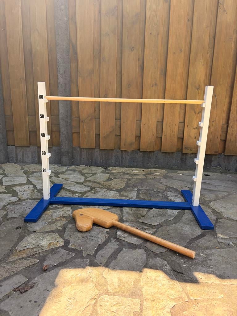 Paardensprong met stokpaard - Houten hindernis en paard, Ophalen, Gebruikt