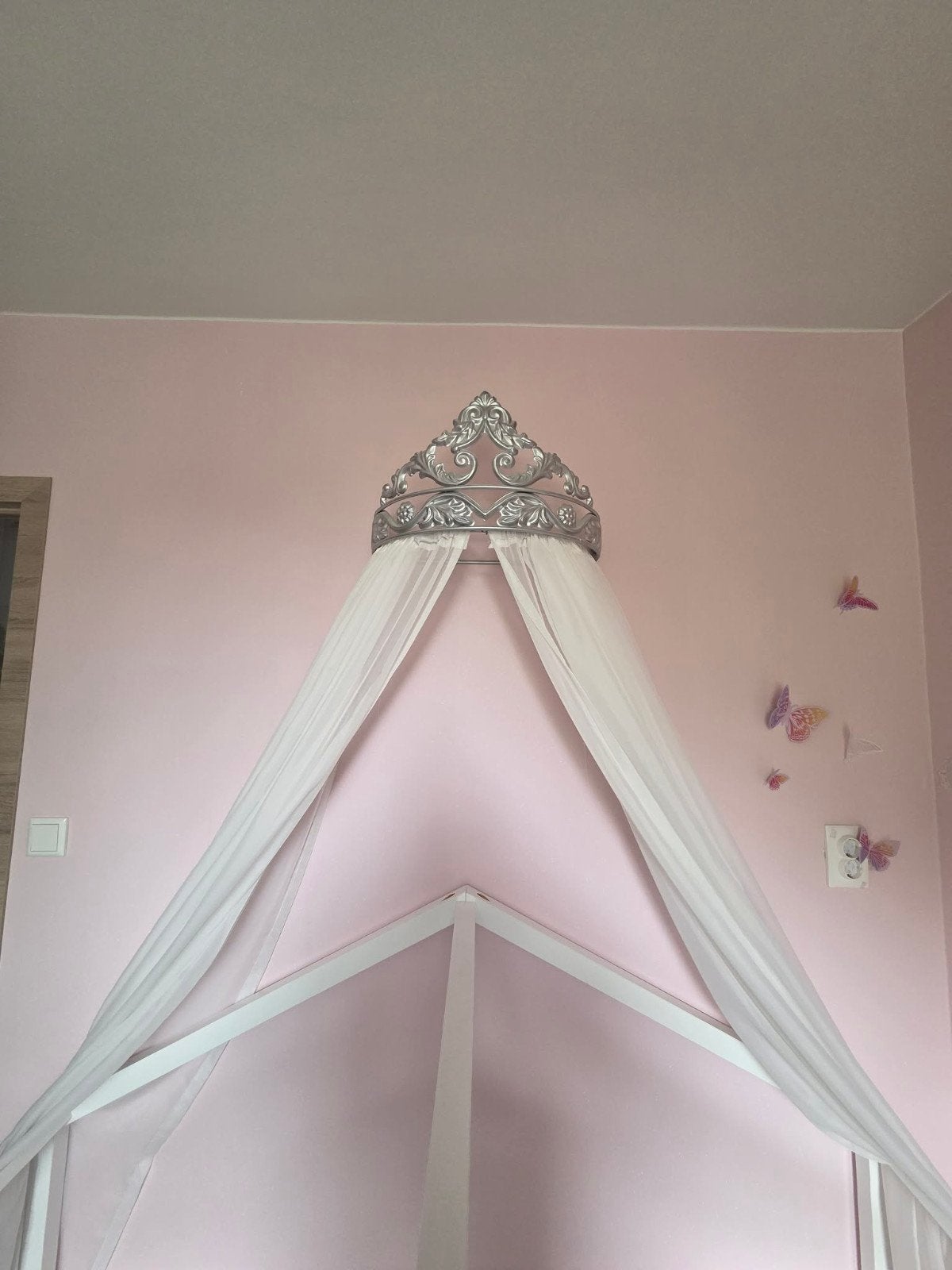 Kroon en hemel voor kinderbed, Kinderen en Baby's, Wit, Ophalen of Verzenden, Zo goed als nieuw, Overige typen