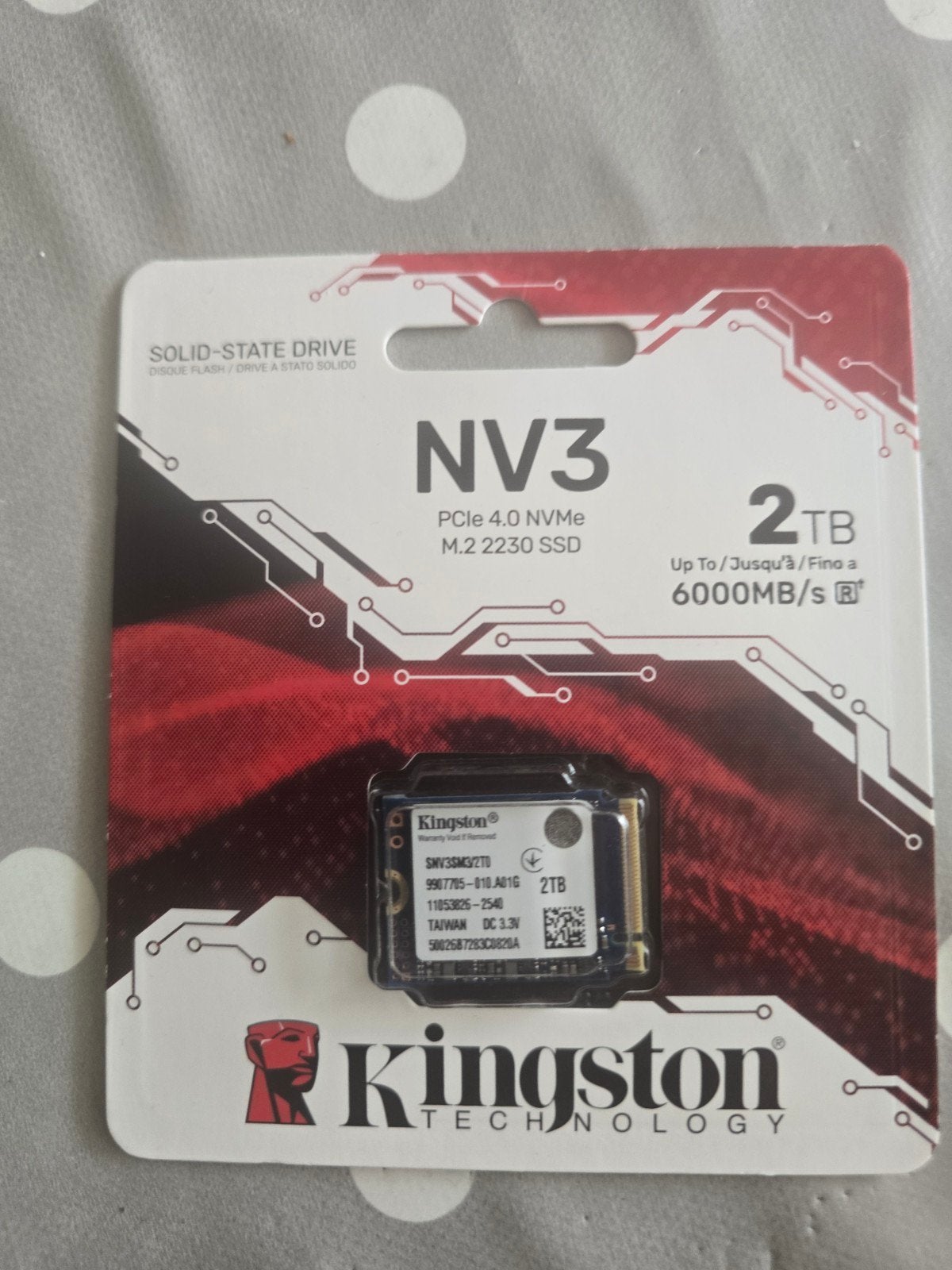 Kingston NV3 PCIe 4.0 NVMe M.2 2230 SSD 2TB, Intern, 2TB, Kingston, Server