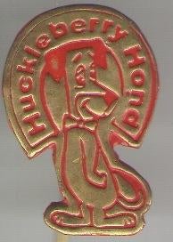 HuckleBerry Hound rood op koper strip speldje ( R_166 ), Verzenden, Nieuw, Figuurtje, Speldje of Pin
