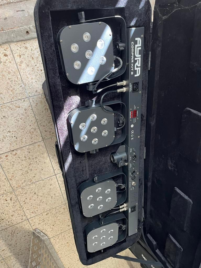 2 x Ayra ComPar Kit 2 LED Lichtset met softcase, Ophalen of Verzenden, Gebruikt, Licht, Geluidgestuurd