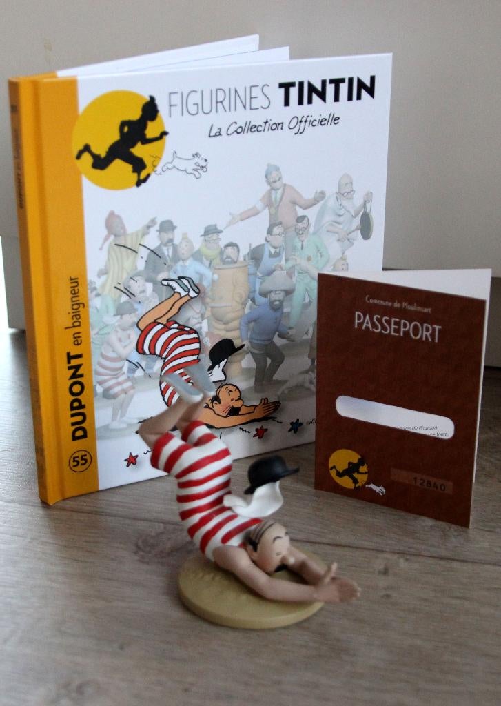 Moulinsart figurine n 55 Jansen zwemmen Tintin Hergé Kuifje, Verzamelen, Verzenden, Kuifje, Zo goed als nieuw, Beeldje of Figuurtje