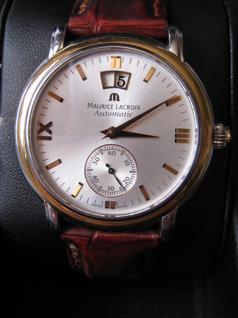 HORLOGE MAURICE LACROIX m. 18 KRT GOUDEN BEZEL  COMPLEET, Sieraden, Tassen en Uiterlijk, Overige merken, Verzenden, Polshorloge