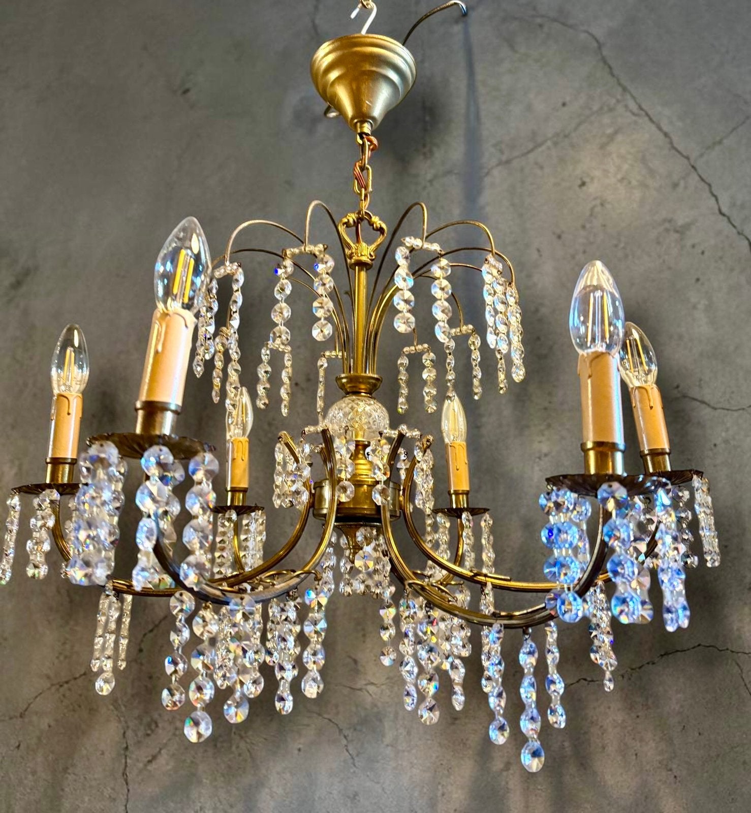 Vintage Hollywood Regency lamp, Gebruikt, 50 tot 75 cm, Ophalen of Verzenden, Vintage design regency mid-century empire