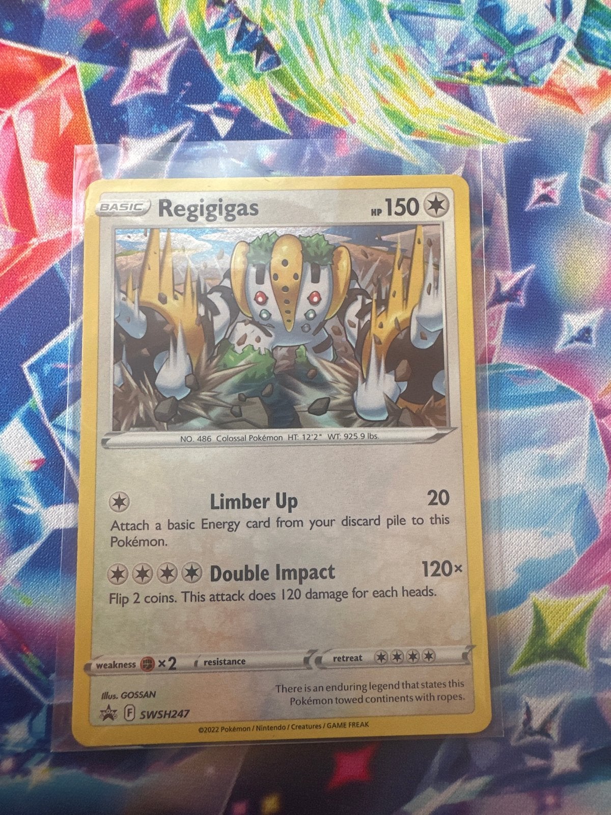 Regigigas SWSH247 Pokémon Kaart - Sword & Shield Promo, Ophalen of Verzenden, Zo goed als nieuw, Losse kaart