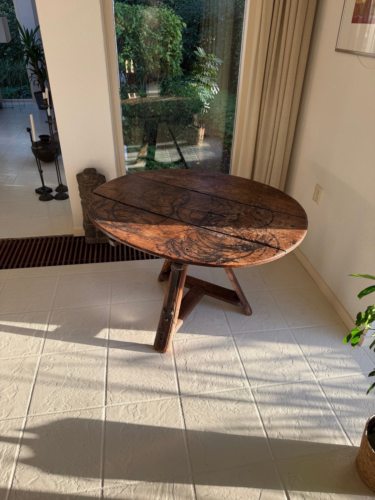 Drentse Unieke Antieke Houten Klaptafel 18e eeuws – Tilt-Top, Antiek en Kunst, Ophalen