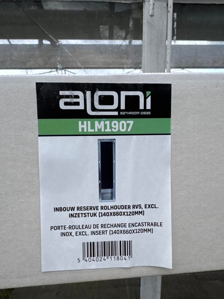 Aloni Inbouw Reserve Rolhouder RVS HLM1907, Minder dan 50 cm, Overige typen, Nieuw, Ophalen of Verzenden