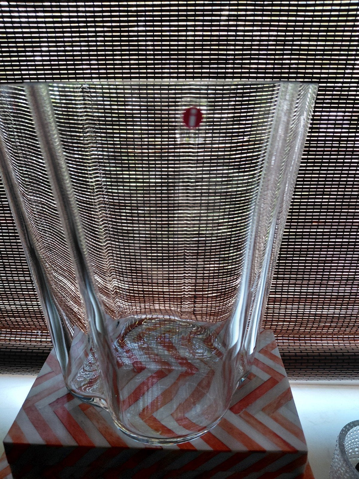 Italla vaas.22  hoog.aalto model., Huis en Inrichting, Ophalen, Overige kleuren, Minder dan 50 cm, Glas