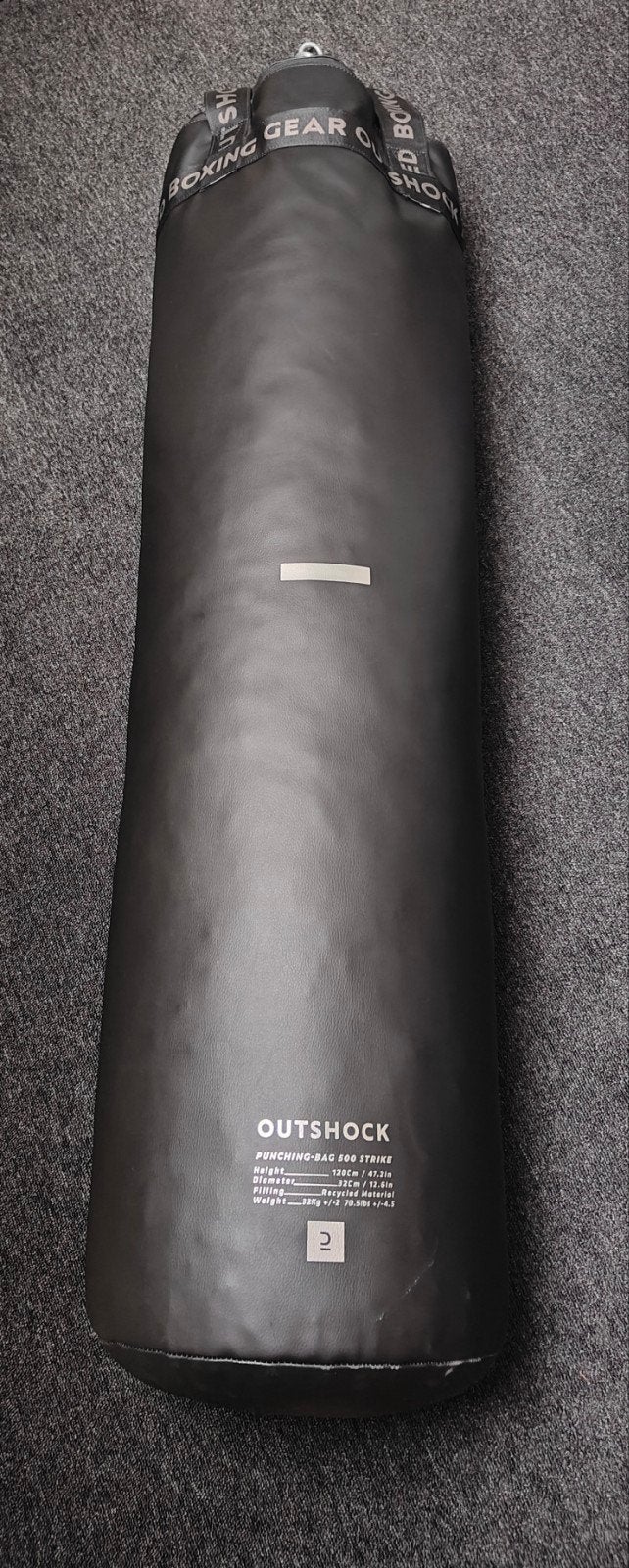 Outshock Boksbal 120cm inclusief ophangsysteem, Sport en Fitness, Ophalen, Zo goed als nieuw, Bokszak