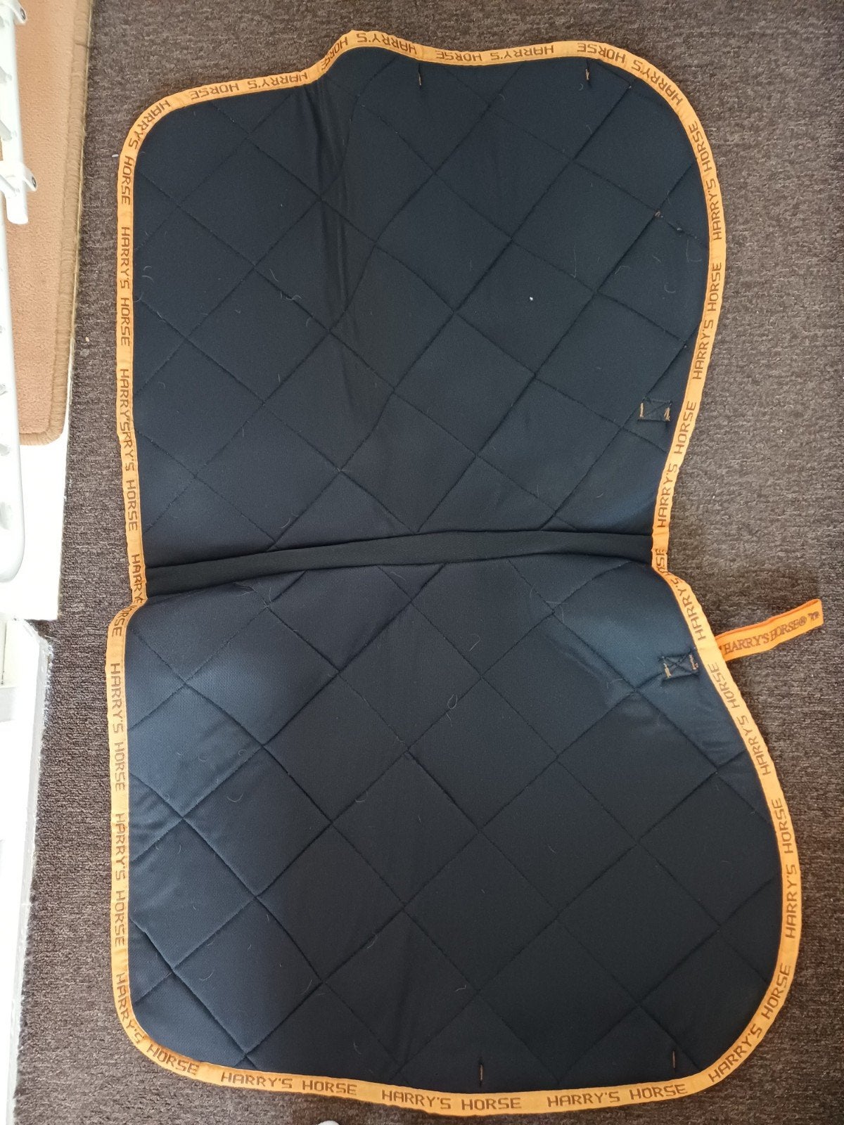 dekje voor grote D pony merk harrys horses bruin met oranje, Gebruikt, Dressuurdekje, Ophalen of Verzenden, Harry's Horse