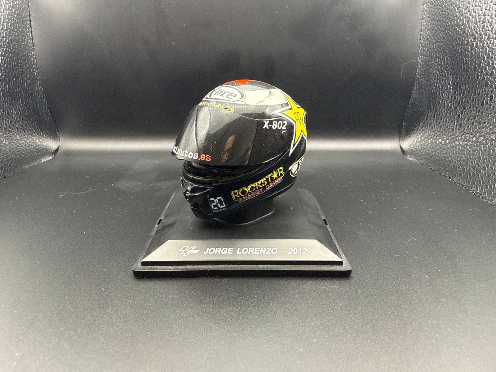Jorge Lorenzo 2012 Rockstar X-Lite Helm Schaal 1:5, Ophalen of Verzenden, Zo goed als nieuw, 1:5 t/m 1:8, Toebehoren