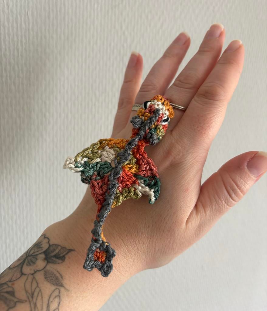 Gehaakt draakje sleutelhanger, Ophalen of Verzenden, Nieuw, Knuffel of Figuurtje