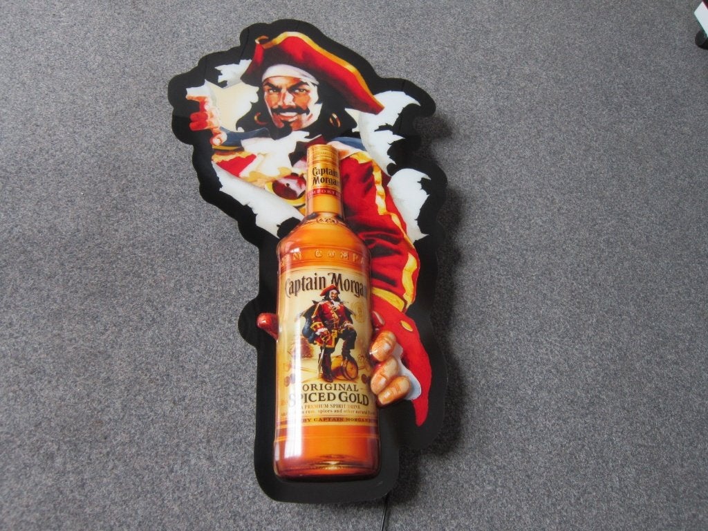CAPTAIN MORGAN 3D XXL LICHTRECLAME, Verzamelen, Ophalen, Zo goed als nieuw, Lichtbak of (neon) lamp