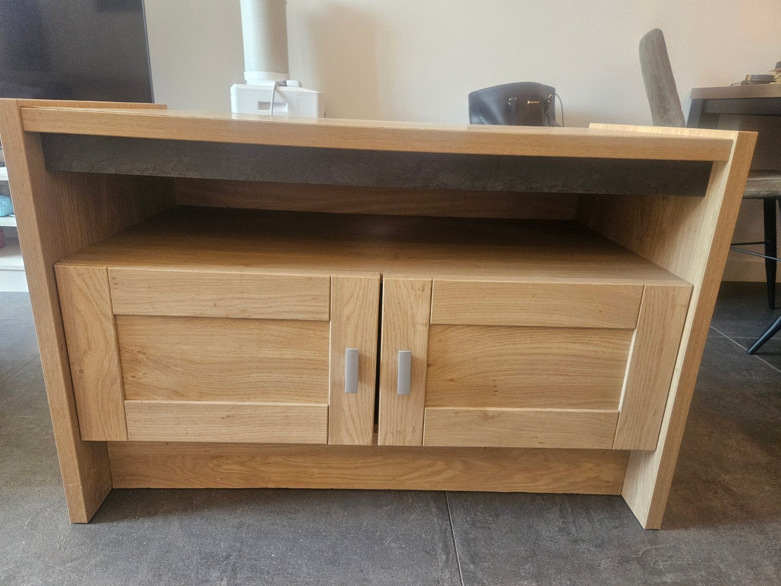 Houten TV-meubel met opbergruimte, Ophalen, Gebruikt, 100 tot 150 cm, Minder dan 100 cm