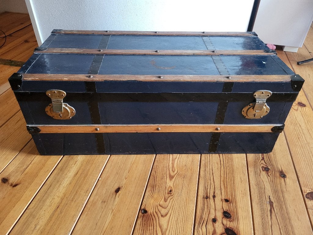 mooie vintage dekenkist (origineel), Huis en Inrichting, Ophalen, Overige materialen, Minder dan 50 cm, Gebruikt