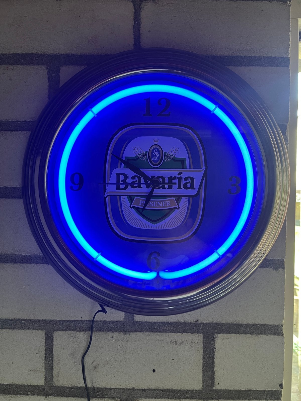 Bavaria bier lichtbak reclame klok, Ophalen of Verzenden, Zo goed als nieuw, Lichtbak of (neon) lamp