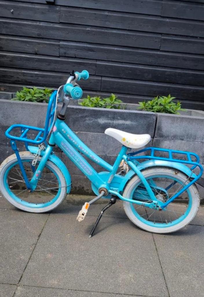 Meisjesfiets 16 inch - Blauw/Wit merk: Lief!, Fietsen en Brommers, Ophalen, Terugtraprem, Lief!, 16 tot 20 inch