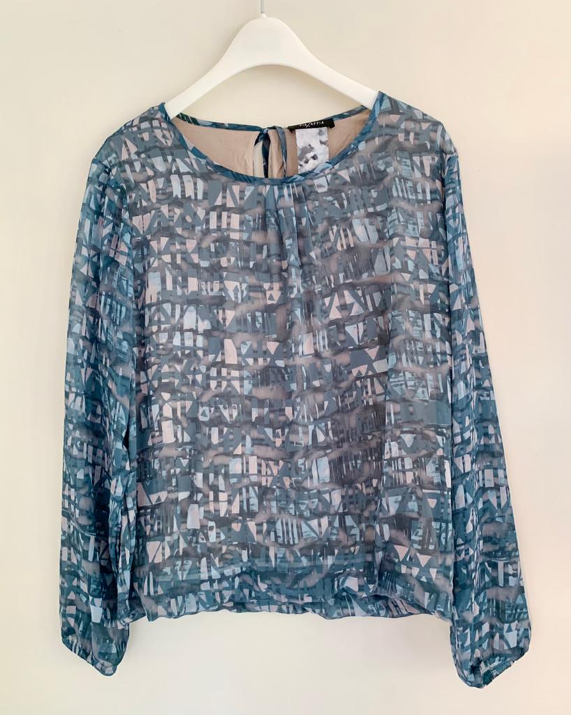 Mooie tuniek, 40/42, Via Appia, Ophalen of Verzenden, Zo goed als nieuw, Maat 42/44 (L), Blauw