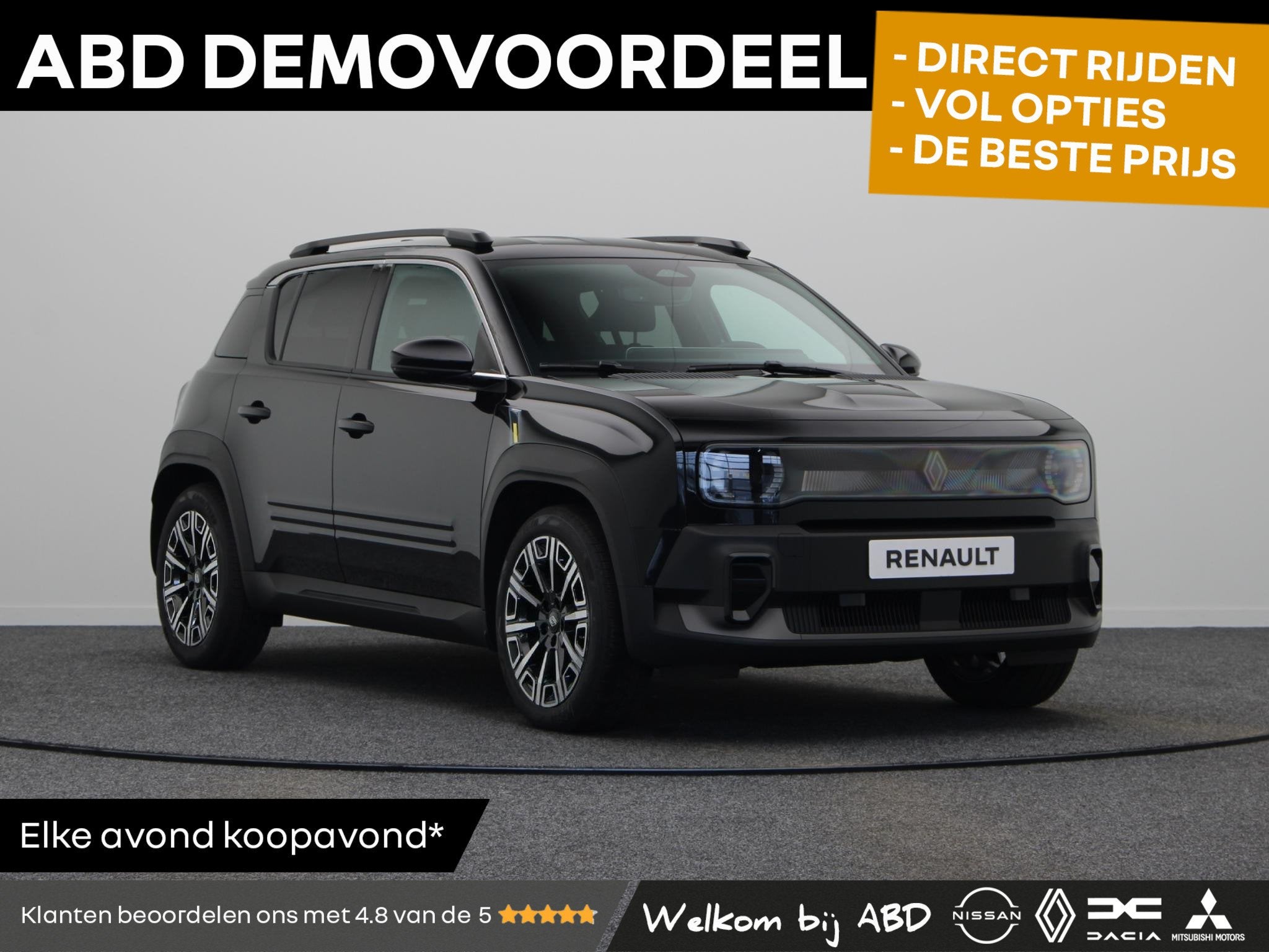 Renault 4 comfort range iconic 52 kWh | Vijf jaar garantie |, Auto's, Renault, Dealer onderhouden, 750 kg, 150 pk, Leder en Stof