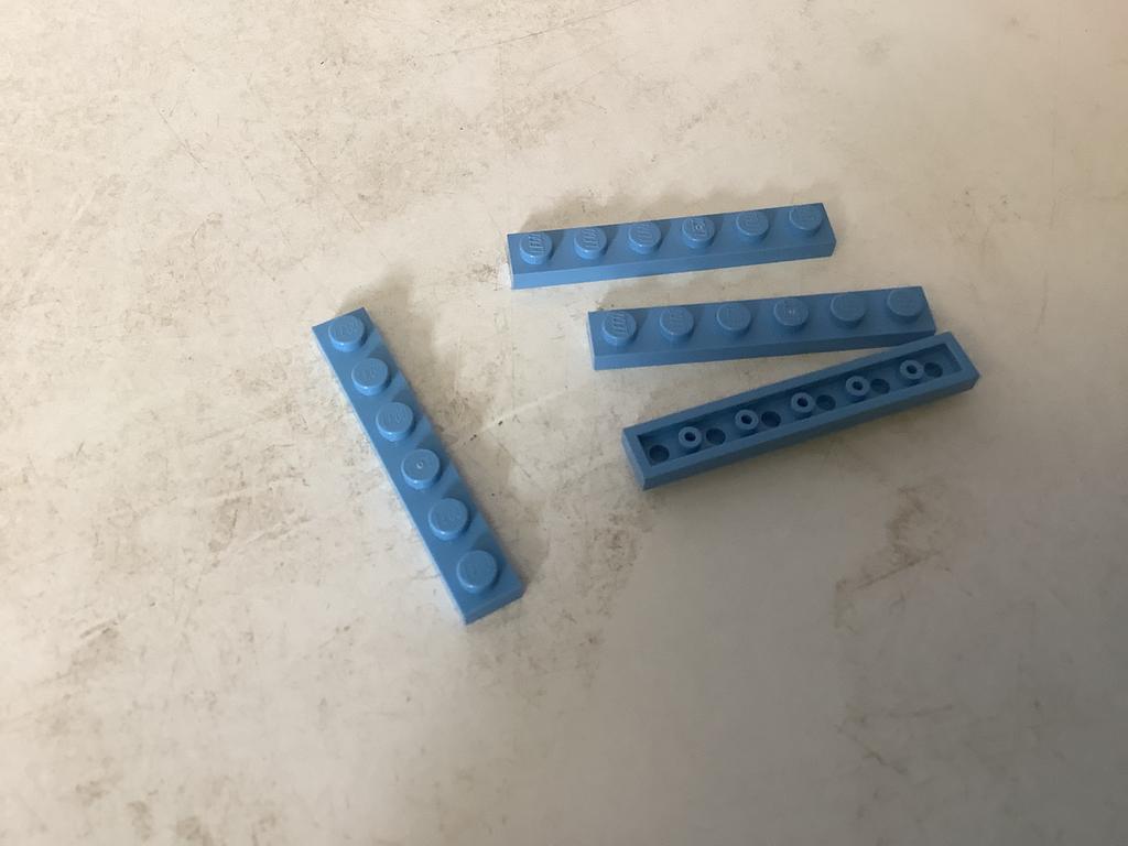 Lego plaat 1x6 midden blauw, Ophalen of Verzenden, Gebruikt, Losse stenen, Lego