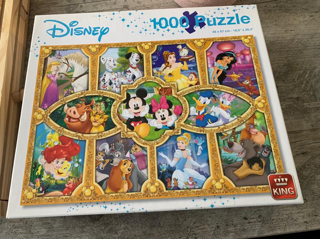 Leuke Disney puzzel van 1000 stukjes ( merk King ), Ophalen of Verzenden, 500 t/m 1500 stukjes, Zo goed als nieuw, Legpuzzel