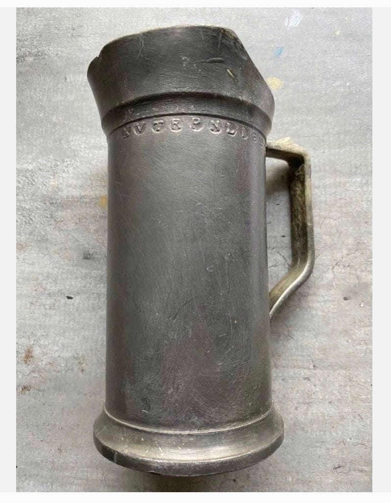 2 x Antieke Tinnen kan / beker, halve liter, prijs per stuk, Antiek en Kunst, Antiek | Tin, Ophalen of Verzenden