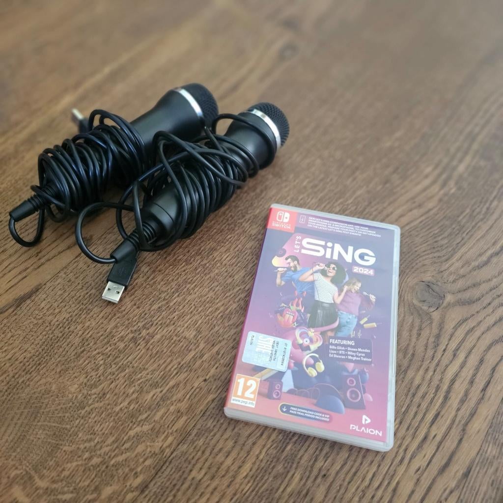 Let's Sing 2024 met 2 microfoons voor de Nintendo Switch!, Muziek, Ophalen of Verzenden, Zo goed als nieuw, 3 spelers of meer