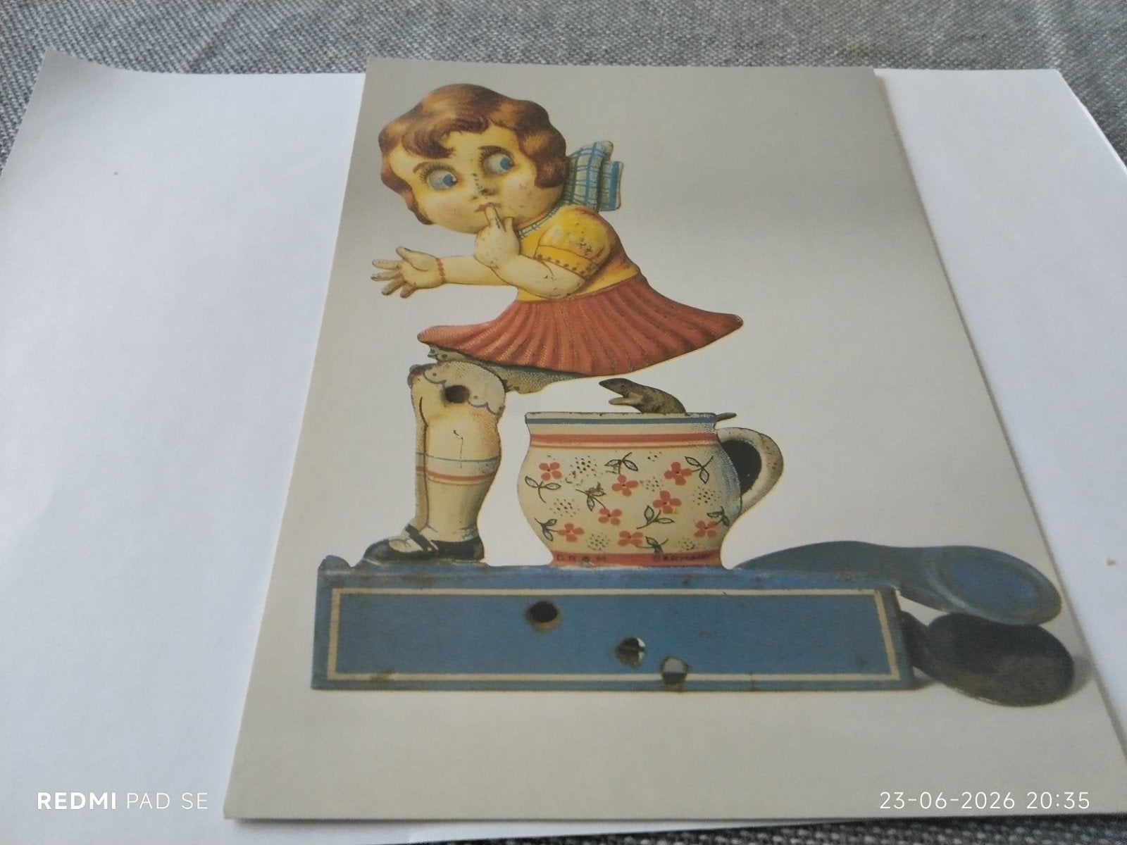 Ansichtkaart Blikken Speelgoed - Bewegend Meisje ca. 1925, Ophalen of Verzenden, 1920 tot 1940