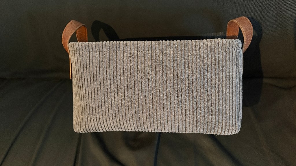 Mand corduroy/Corduroy basket 30x21x16cm, Ophalen, Overige materialen, Mand, Zo goed als nieuw