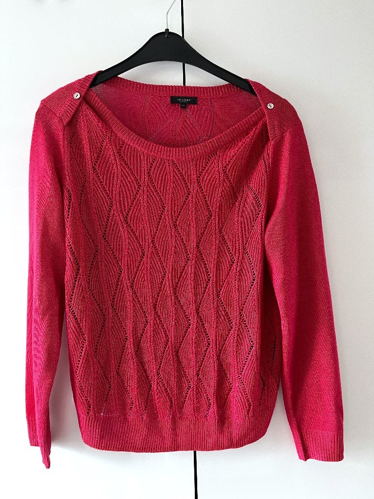 🌻Leuke framboos rood roze trui van Claudia Sträter 42 44, Verzenden, Maat 42/44 (L), Zo goed als nieuw, Claudia Sträter