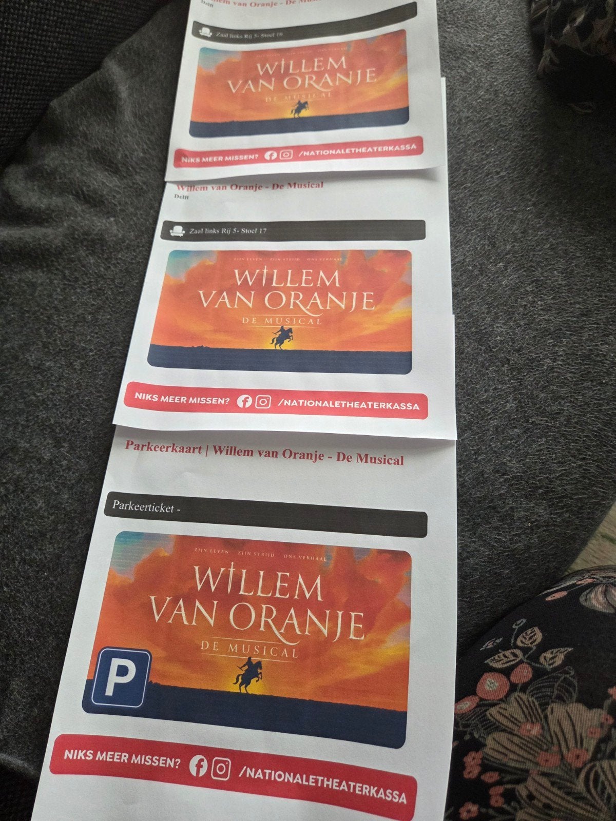 Tickets musical Willem van Oranje Delft, Tickets en Kaartjes, Twee personen, Oktober