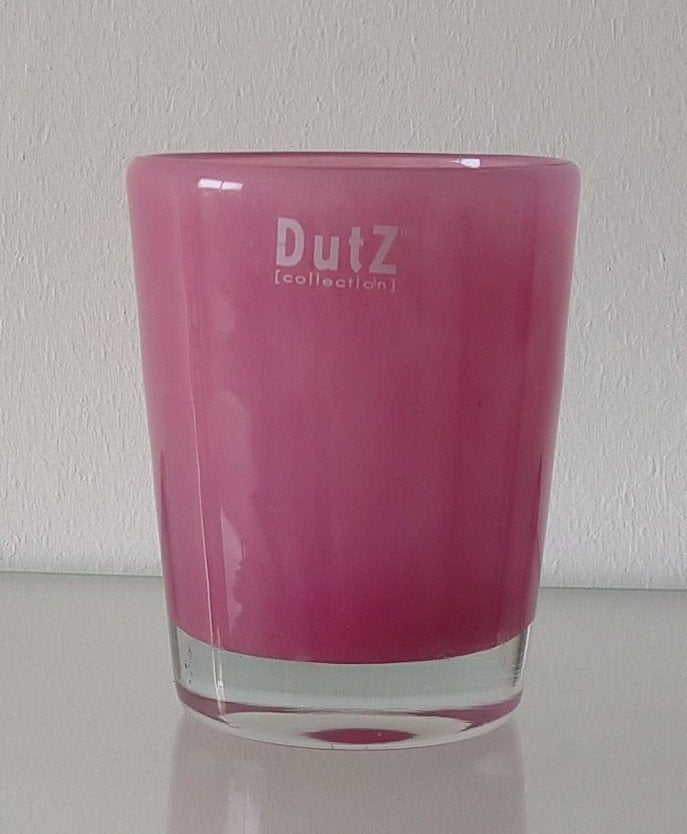 windlicht DUTZ, mondgeblazen Unica roze glas, volgnr 24, Windlicht, Overige merken, Nieuw, Ophalen of Verzenden