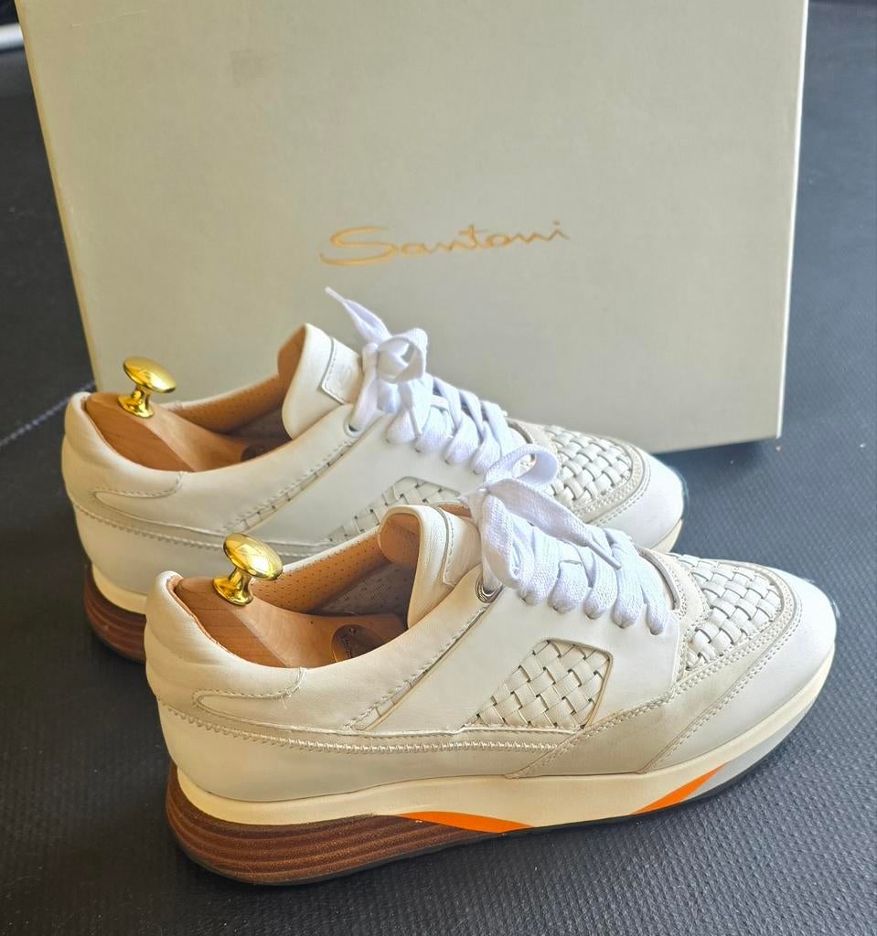 Santoni Limited Edition Sneakers Maat 41, Kleding | Heren, Wit, Ophalen of Verzenden, Zo goed als nieuw, Santoni