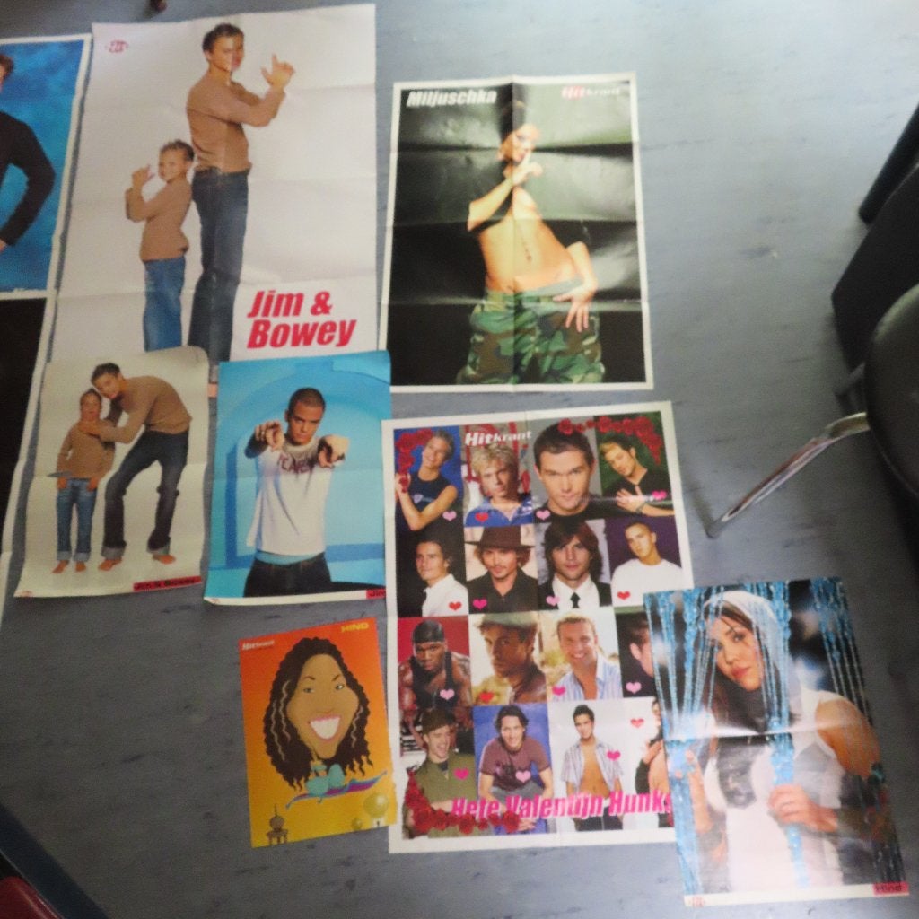 A4 posters en grotere artiesten rond 2004  hitkranten divers, Verzenden, Zo goed als nieuw, A1 t/m A3, Film en Tv