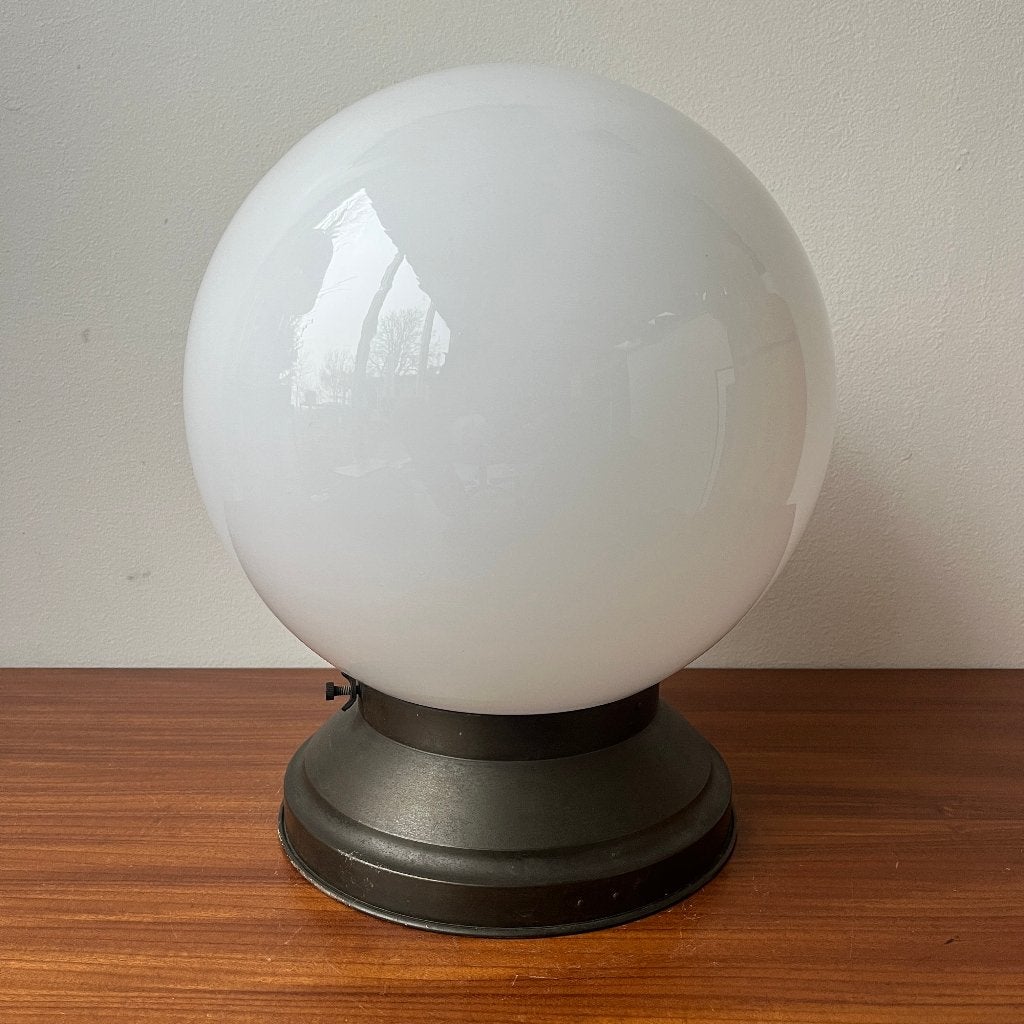Art deco plafondlamp bol messing houder jaren 20 30, Ophalen of Verzenden
