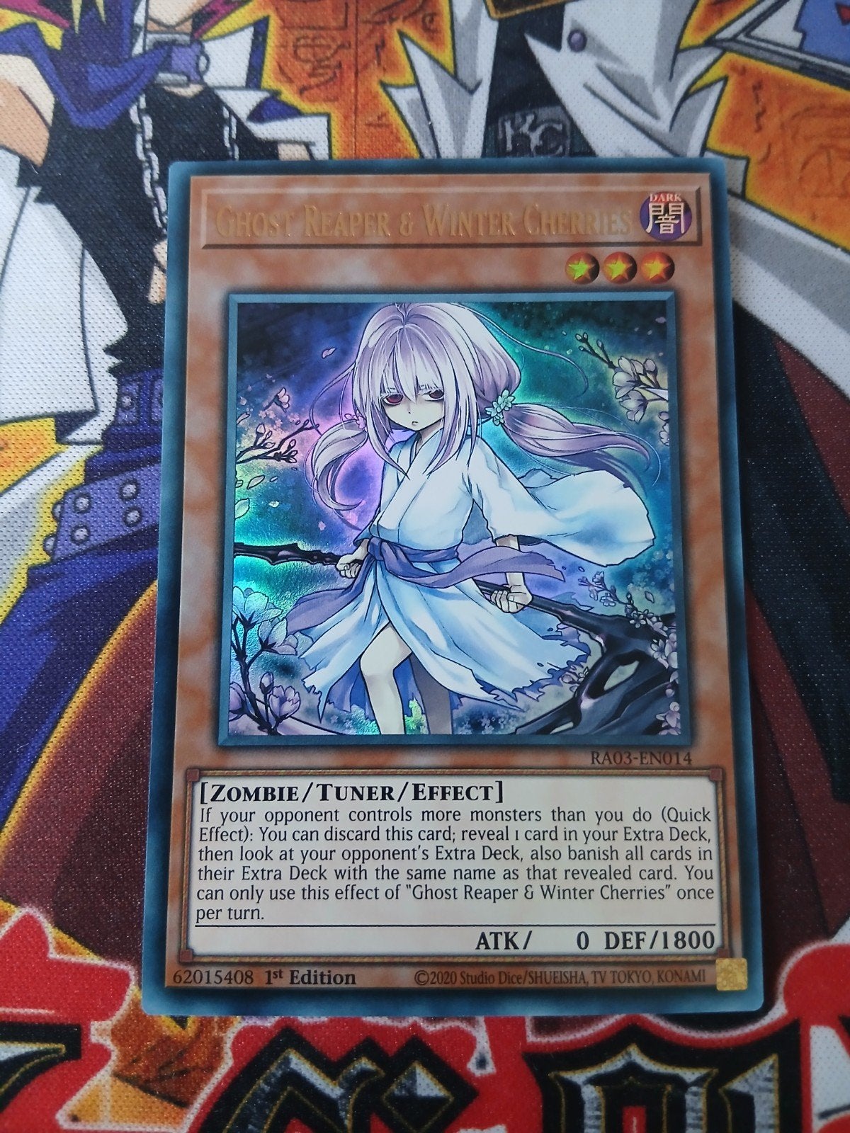 Ghost Reaper & Winter Cherries - Ultra Rare RA03 - Yu-Gi-Oh, Ophalen, Zo goed als nieuw, Foil