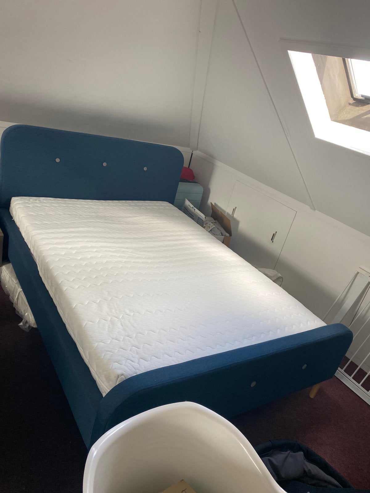 Bed twee persoons, Ophalen, Gebruikt, Blauw, Tweepersoons