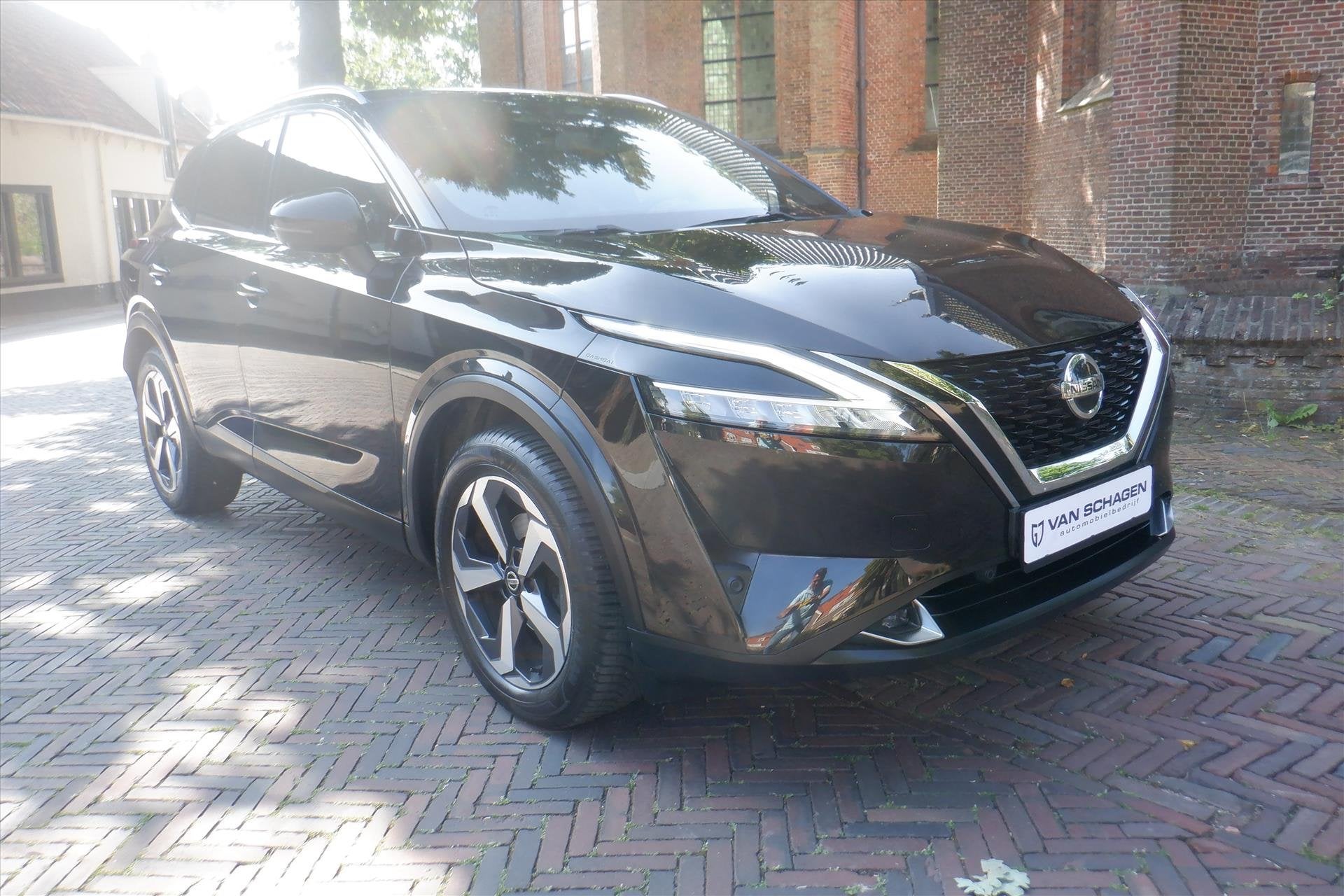 Nissan Qashqai 1.3 Mild-Hybrid 158pk Tekna-LEER-360gr.CAMERA, Zwart, Leder, Bedrijf, Hybride Elektrisch/Benzine