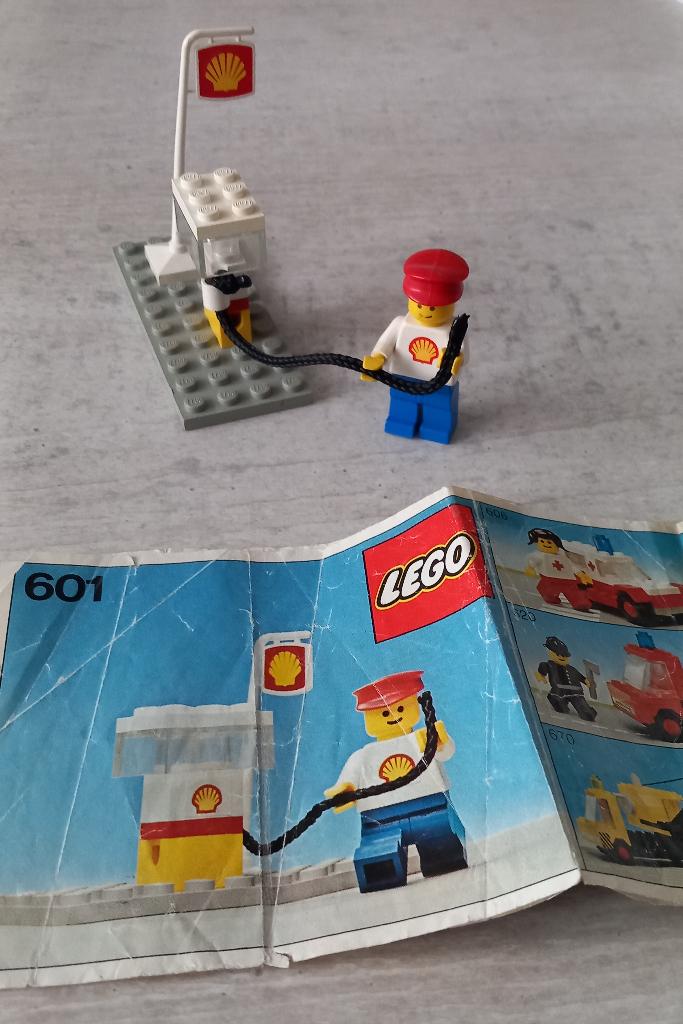 lego 601-1 lego city classic city Shell benzinepomp 1978, Compleet, Lego, Ophalen of Verzenden, Complete set